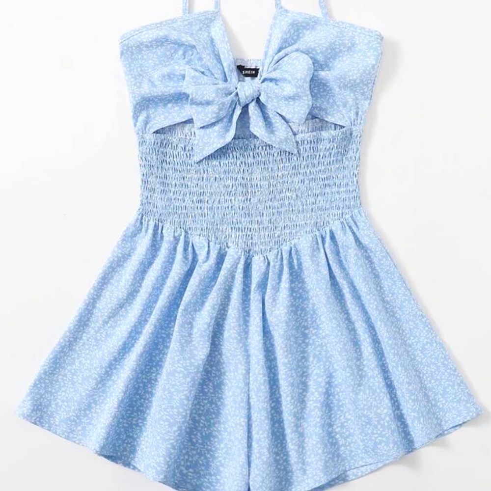 Tie-Front Cutout Romper